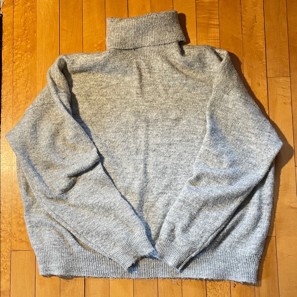Gray Turtleneck Sweater - Cozy Women's Cowl & Turtleneck
